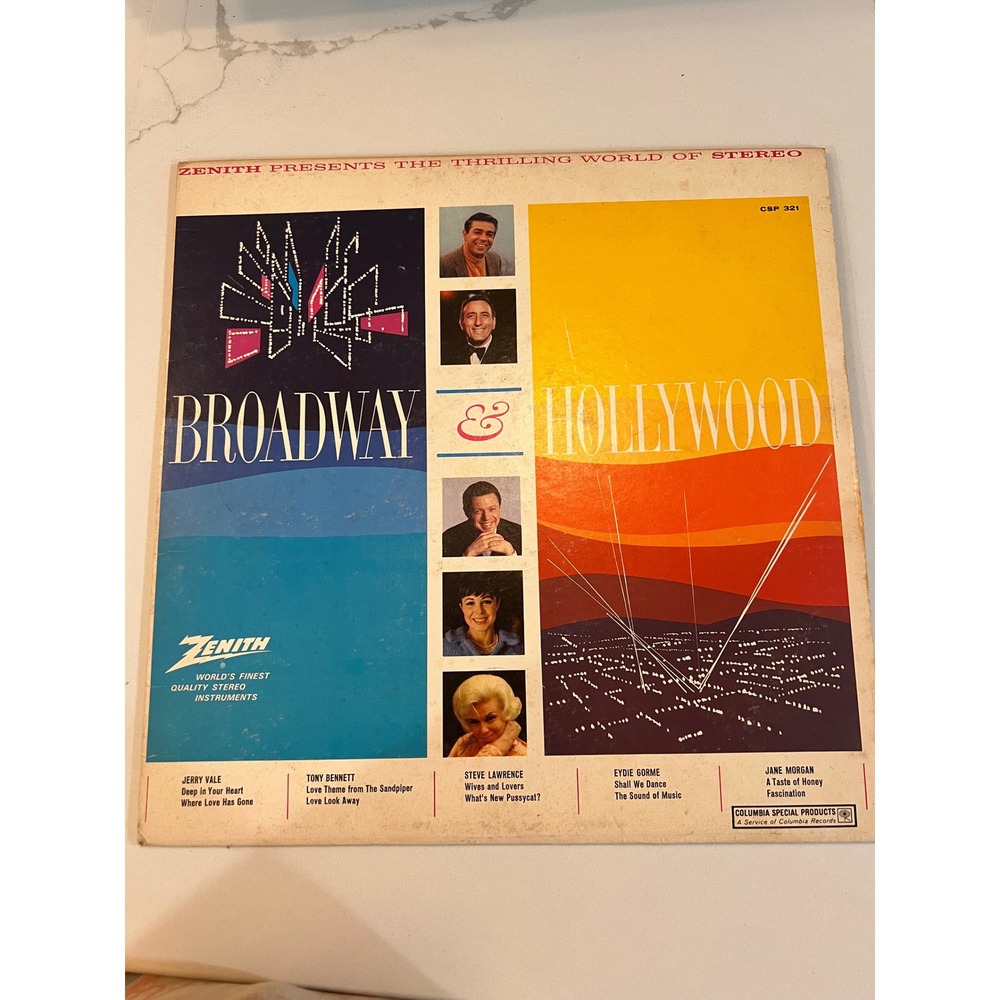 Zenith Presents Broadway & Hollywood Vinyl LP Columbia Special Products CSP 321